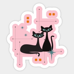 Twin Atomic Cats Sticker